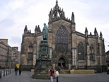 At St Giles' Cathedral in Edinburgh, the ramp to the right of the stairs was added to comply with the DDA. The High Kirk of Edinburgh, St Giles' Cathedral - geograph.org.uk - 352137.jpg