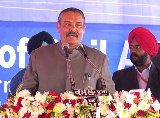 The Minister of State for Social Justice & Empowerment, Shri Vijay Sampla addressing at the Bhumi Poojan for the development of New Civil Air Terminal, at Adampur Airport, Jalandhar on December 16, 2016