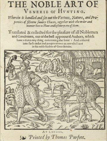 Title page of The Noble Art of Venerie or Hunting by George Gascoigne (1611 edition) The Noble Art of Venerie or Hunting.png