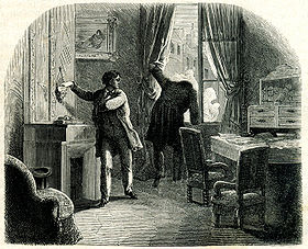 Auguste Dupin et le ministre D… dans une illustration de La Lettre volée (1844)