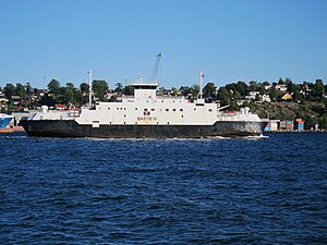 The ferry MF «Bastø IV» (ex MF «Austrheim») leaving Moss for Horten in the Oslo Fjord.JPG