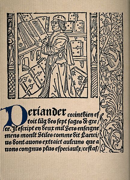 File:The scholar, Periander in his library with printed text. Rep Wellcome V0015822.jpg