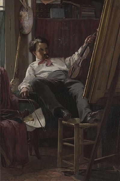 File:Thomas Hovenden - Self portrait of the artist in his studio.jpg