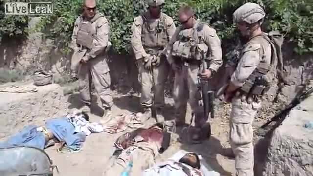 U.S. Marines filmed urinating on Taliban corpses punished by military