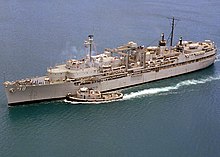 USS Proteus (AS-19) in 1980, post Atlantic Reserve Fleet, New London work USS Proteus AS-19 1980.jpeg