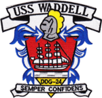 Insigne de l'USS Waddell (DDG-24), en 1966 (NH 69622-KN).png