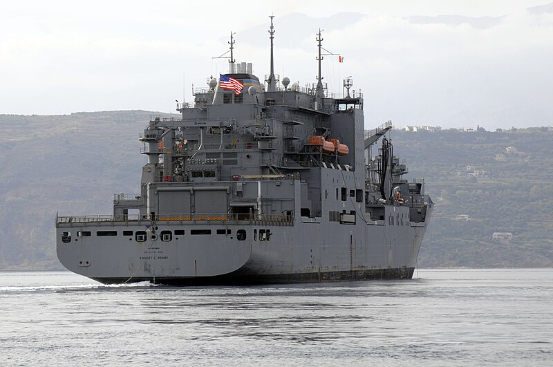 File:US Navy 111023-N-ZB122-001 The Military Sealift Command dry cargo and ammunition ship USNS Robert E. Peary (T-AKE-5) departs the Marathi NATO Pier.jpg