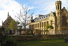 The front of Bonython Hall and the Adelaide Conservatorium at the University of Adelaide. UofAdelaide-BonythonHall&Conservatorium-front-Aug08.jpg