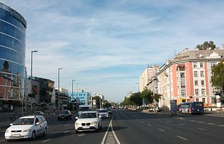 Váci út street in Budapest, Hungary