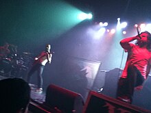 Veil of Maya performing in Los Angeles on In Flames' 2012 winter tour.