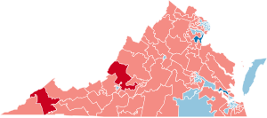 Virginia House of Delegates pemilihan peta oleh partai perubahan, 2013.svg