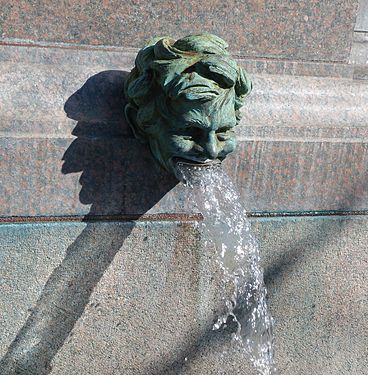 Detail on the Alfred Escher Fountain in front of the Zurich Train Station