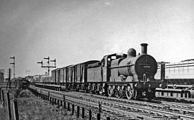 The Midland main lines at Wath Road Junction in 1957