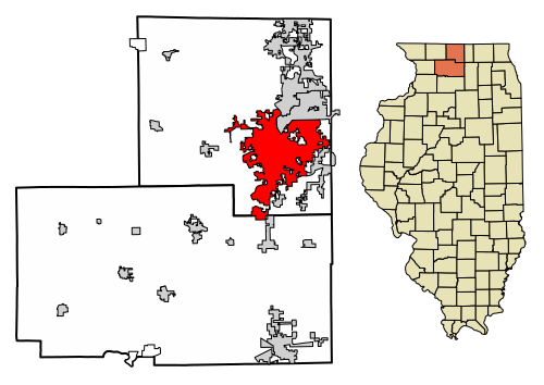 Location of Rockford in Winnebago County, Illinois