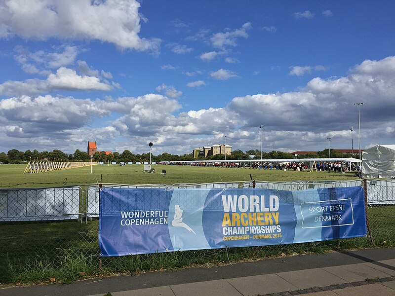 File:World Archery Championships Copenhagen 2015 Sundby Idrætspark west with archers.jpg