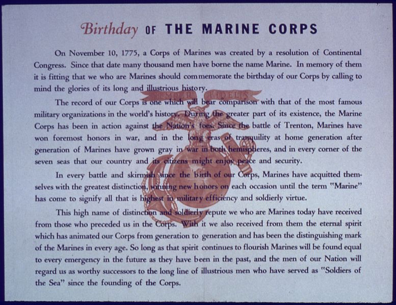 File:"Birthday of the marine corps" - NARA - 513971.jpg