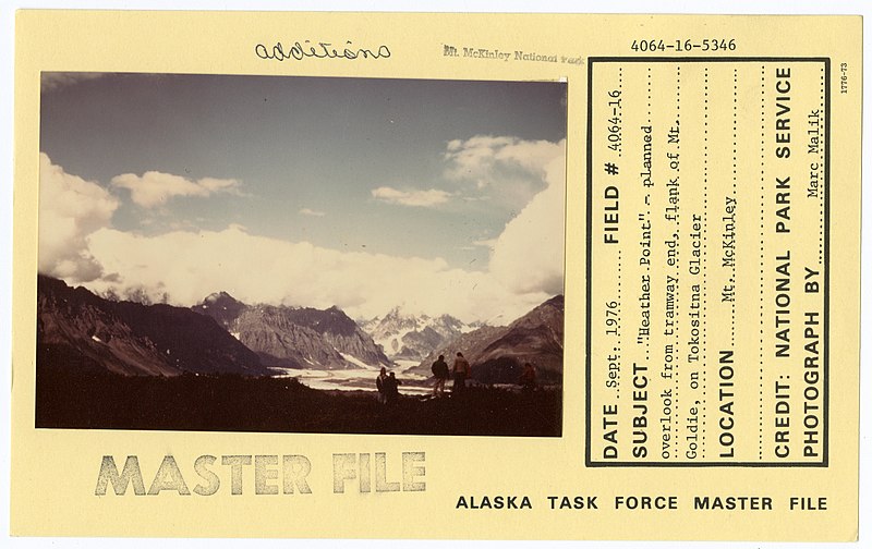 File:"Heather Point" - planned overlook from tramway end, flank of Mount Goldie, on Tokositna Glacier - DPLA - 52df18d3550575c42cda11bcc862ead9.jpg