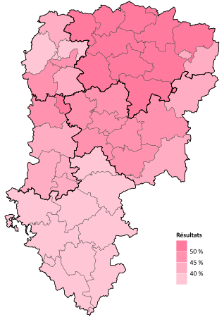 Résultats électoraux de la gauche parlementaire au premier tour par canton.