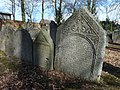 English: Jewish cemetery in the town of Horažďovice, Klatovy District, Czech Republic - gravestones transported from the Old Jewish cemetery Čeština: Židovský hřbitov ve městě Horažďovice, okres Klatovy - náhrobky přenesené ze Starého žid. hřbitova