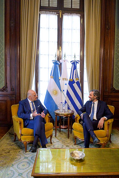 File:Επίσκεψη ΥΠΕΞ Ν.Δένδια στην Αργεντινή - Συνάντηση με ομόλογο Αργεντινής Santiago Cafiero (08.02.2023).jpg