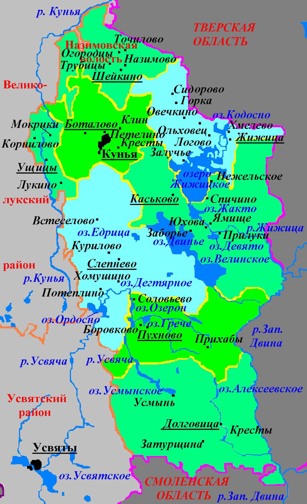 Карта псковского района подробная с деревнями