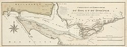 Thumbnail for File:1788 map of the Mouth of the Dnieper River.jpg