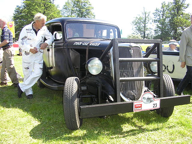 1934 Ford stock car racer with reinforcement in the front