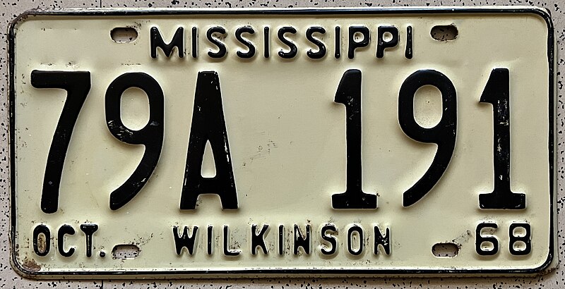 File:1968 Mississippi license plate.jpg