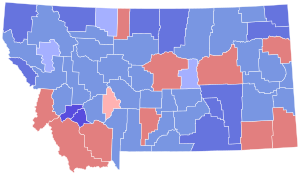 1984 United States Senate election in Montana results map by county.svg