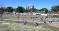 2006 Dogwood Festival from Meadow in Piedmont Park looking toward Midtown Atlanta skyline