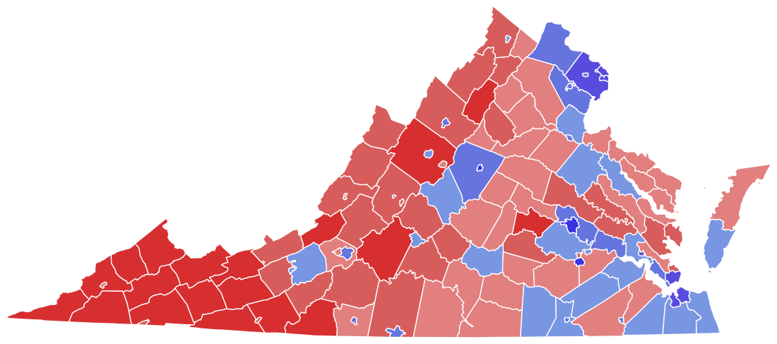 File:2020 United States Senate election in Virginia results map by county.svg