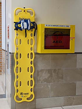 Stretcher and defibrilator at Quito International Airport