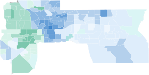 Democratic primary results by precinct
Frost
<30%
30-40%
40-50%
50-60%
60-70%
70-80%
Bracy
<30%
30-40%
40-50%
50-60%
Grayson
30-40%
40-50% 2022 Florida's 10th Congressional District Democratic Primary map by precinct copy.svg