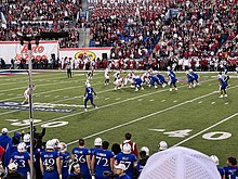 Arkansas on offense during the first quarter 2022 Liberty Bowl Arkansas offense scrimmage.jpg