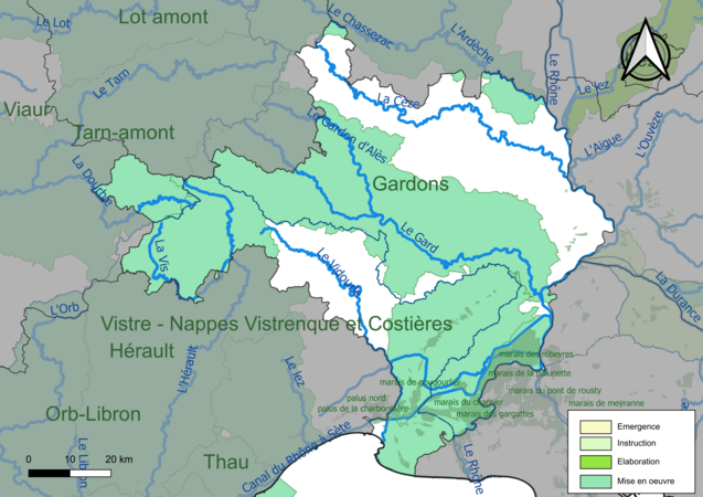 Carte des SAGE au 17 juin 2022.