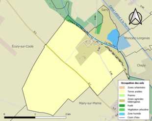 Kolorowa mapa przedstawiająca użytkowanie gruntów.