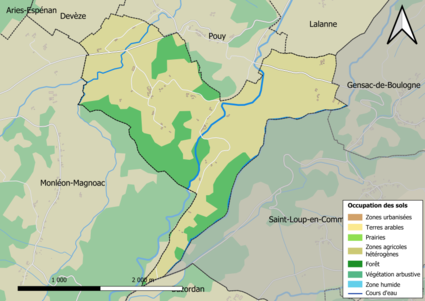 Mappa a colori che mostra l'uso del suolo.