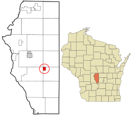 Lokasi di Adams County dan negara bagian Wisconsin.