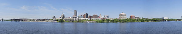 Panorama of Albany and the Hudson River from Rensselaer, looking northwest, 2010
