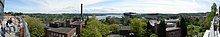 View from rooftop of CSE in 2008. Old nuclear reactor building still visible across the street where CSE2 is now Alberg pano - restitch.jpg