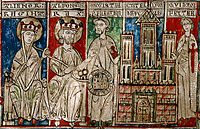 Алфонсо VIII (в центъра) и кралица Елинор Плантагенет