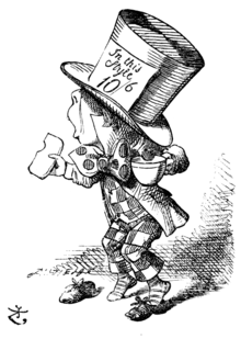 The price tag on the Hatter's hat reads '10/6'