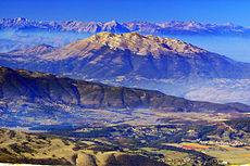 The view of Opoja region on the bottom, lower section of Koritnik, and Pashtrik mountain in the center. All in one.jpg