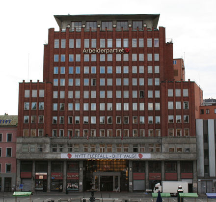 The party headquarters in Oslo