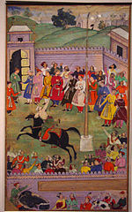 Mughal warriors practicing horseback archery, a skill they were highly renowned for Archery Competition-Mughal-India.jpg