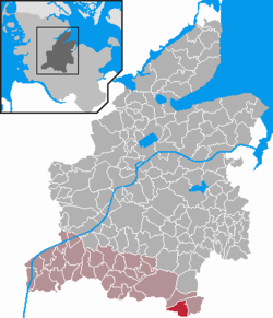 Elhelyezkedése Schleswig-Holstein térképén