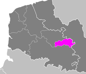 Situation de l'arrondissement de Lens dans le département Pas-de-Calais.