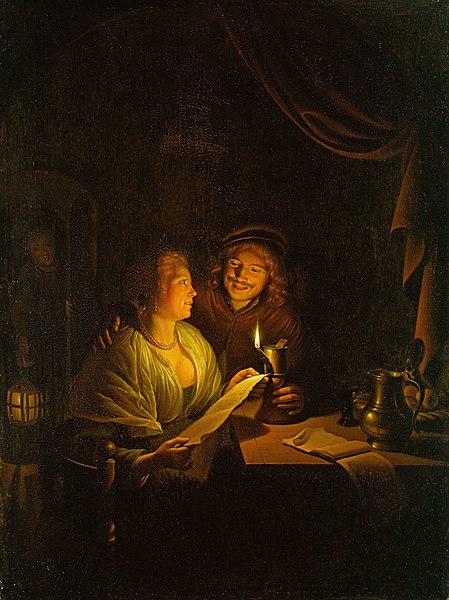 File:Attributed to Gerrit Dou (Leiden 1613-Leiden 1675) - A Couple Reading by Candlelight - RCIN 404653 - Royal Collection.jpg