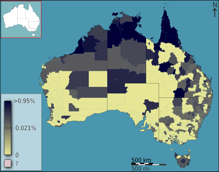 File:Australian Census 2011 demographic map - Australia by SLA - BCP field 0049 Indigenous Persons Both Aboriginal and Torres Strait Islander Males.svg