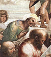 Ibn Rushd of Cordoba, detail from the fresco "School of Athens" by Raphael Averroes closeup.jpg